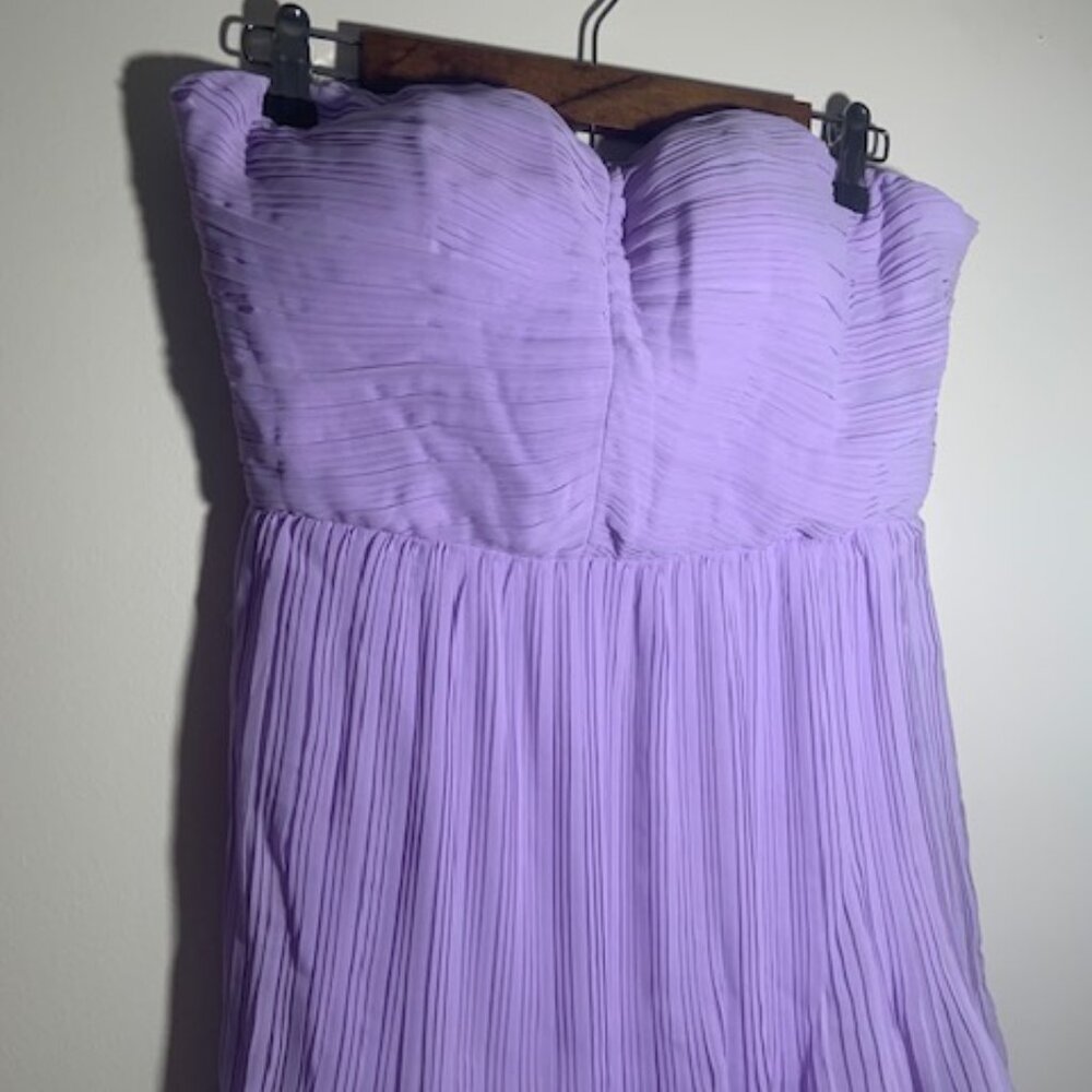 Azazie Lavender Strapless Tiered Chiffon Wedding Dress - Picture 5 of 6